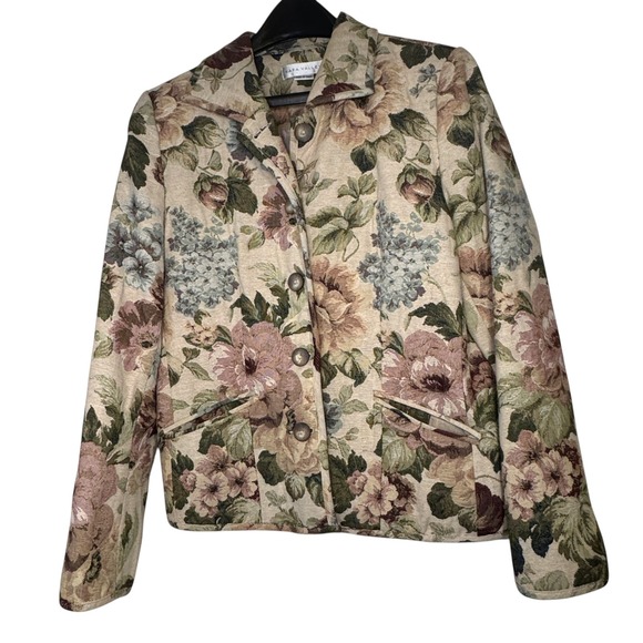 Napa Valley Jackets & Blazers - Napa Valley Floral Tapestry Blazer Jacket Women Medium Button Front Vintage 90s